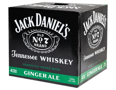 Jack Daniels Ginger Ale Pack X4